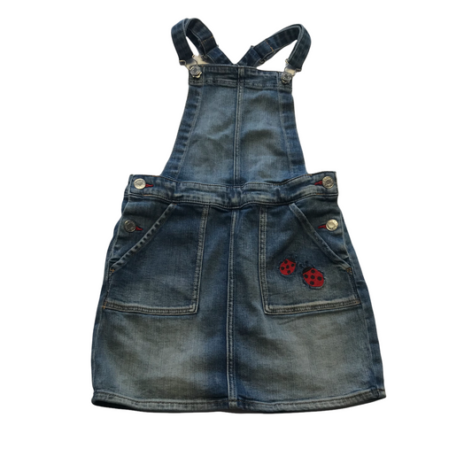 H&M Denim Ladybirds Dungaree Dress Age 9