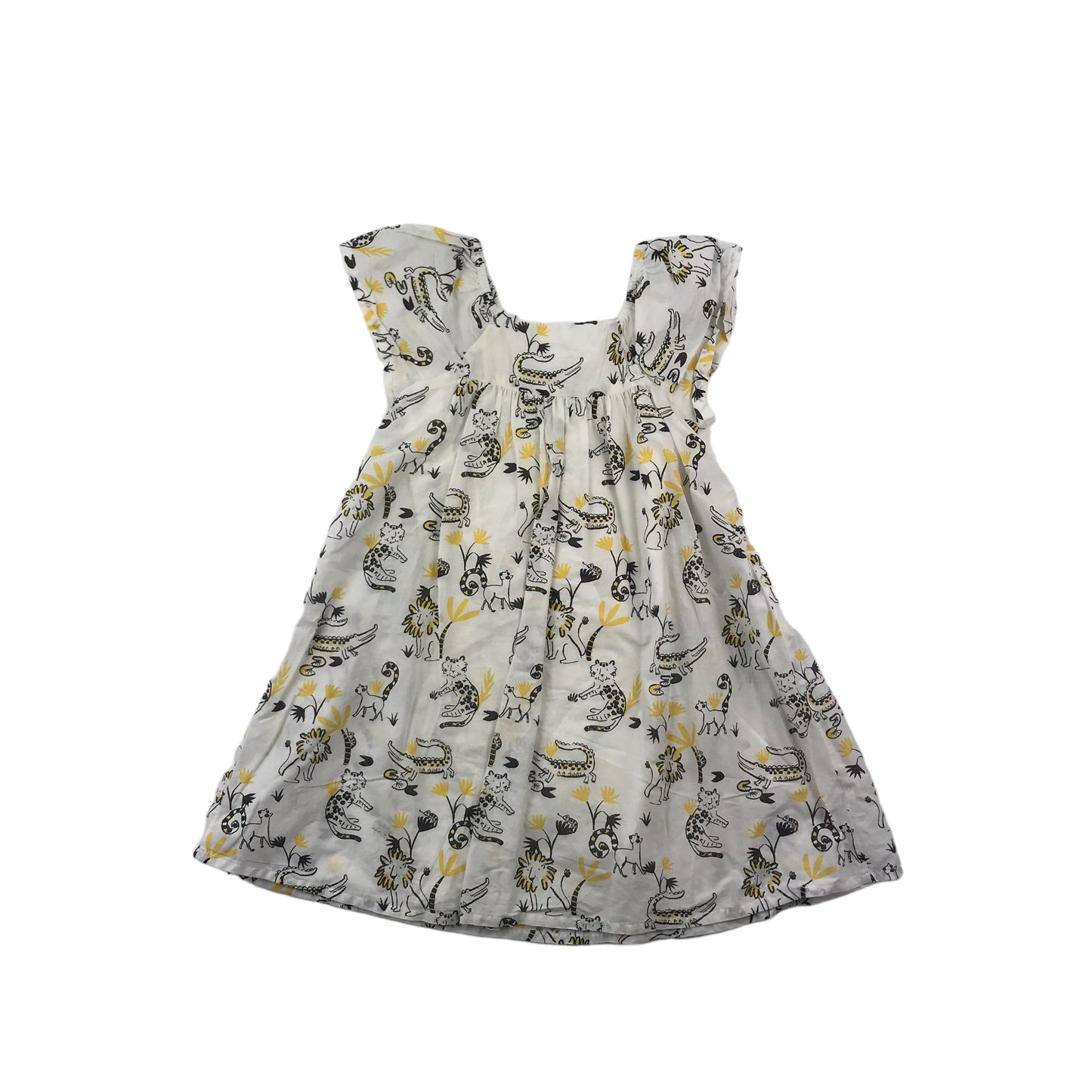 M&S White Printed Animal Dress Age 5