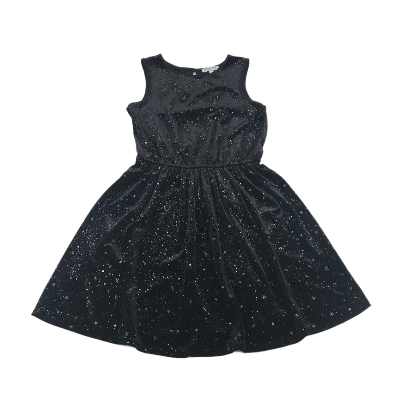 Bluezoo Black Velvet Silver Star Dress Age 9