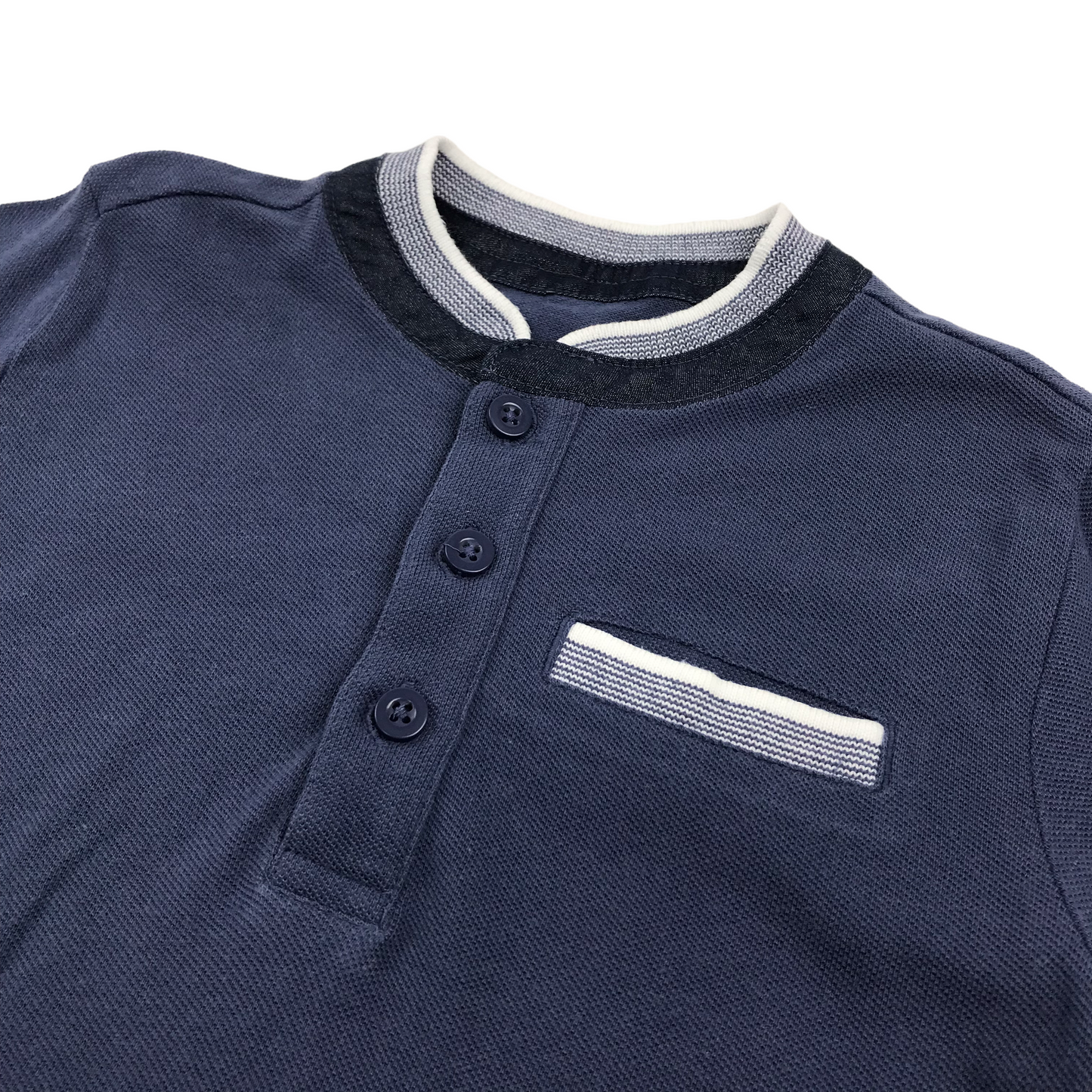 Nutmeg Navy and White Cotton Polo-style T-shirt Set Age 5