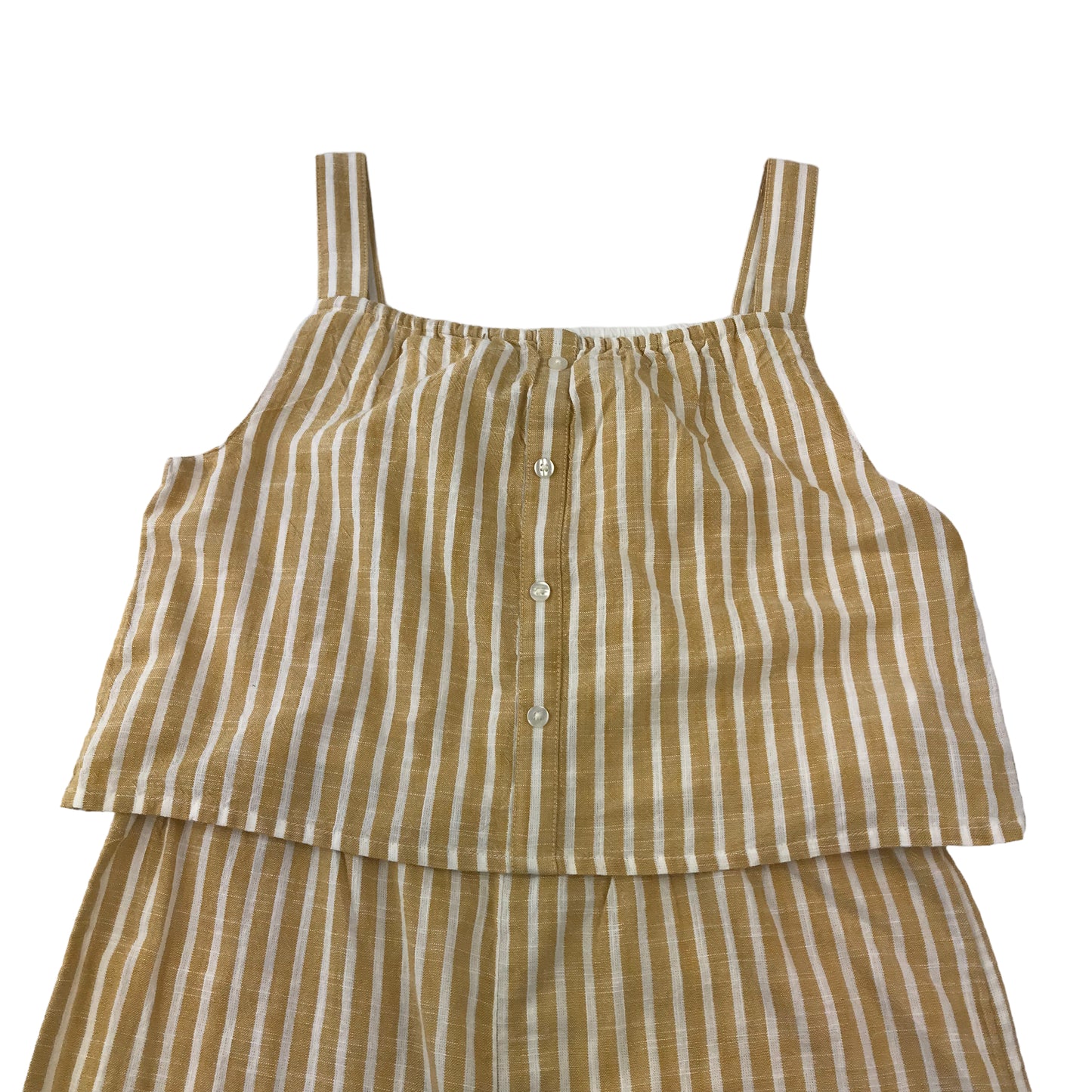 Tu Yellow and White Stripy Flounce Jumpsuit Age 12