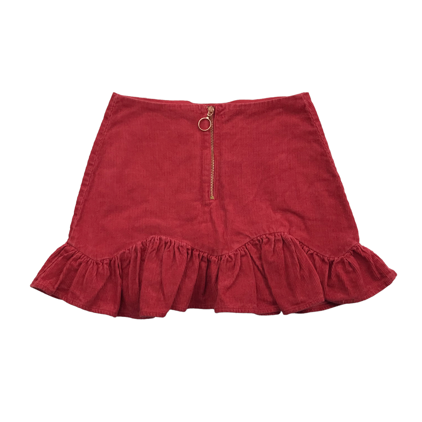 M&S Red Corduroy Love Heart Skirt with Frilled Hem Age 6