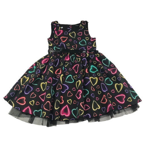 George Black Colourful Love Heart Dress Age 6