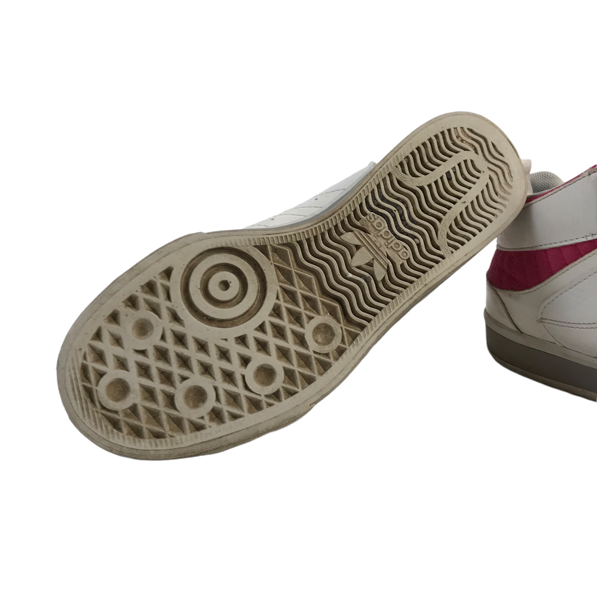 Adidas White and Red High Tops Trainers Size UK 4 ApparelXchange CIC