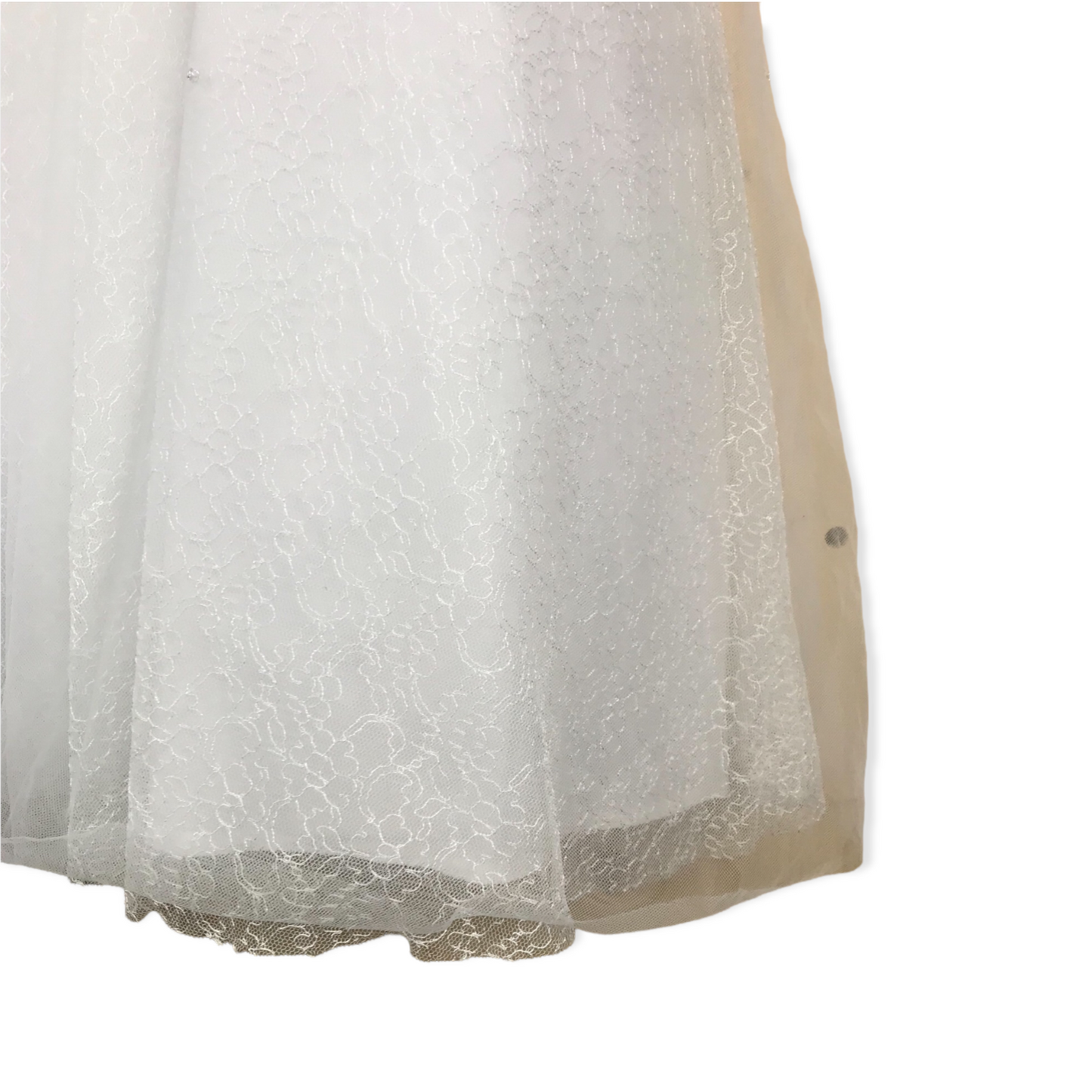 Jelly Totts White Tulle Layered Sequin Gem Detailed Formal Dress Age 10