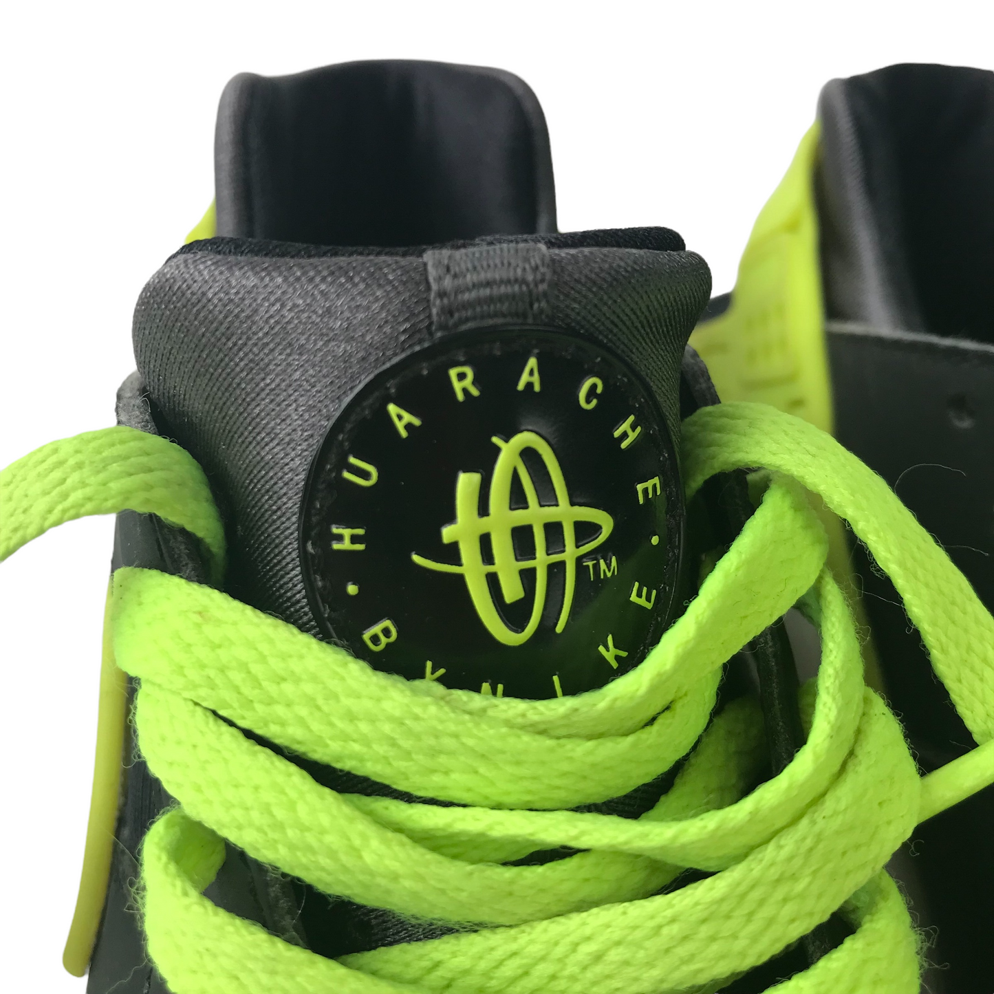 Nike Huarache Neon Black Grey Trainers UK size 3