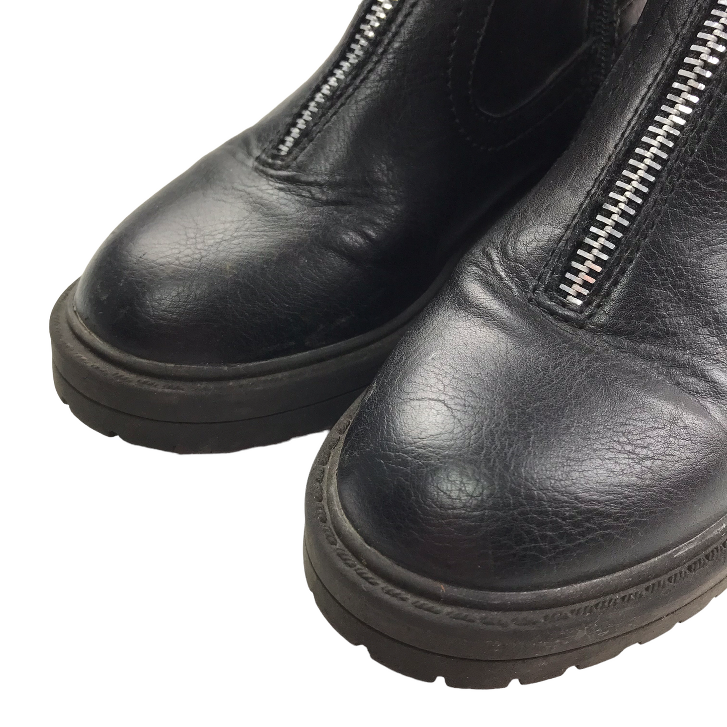 F&F Black Faux Leather Boots Shoe Size 13 junior