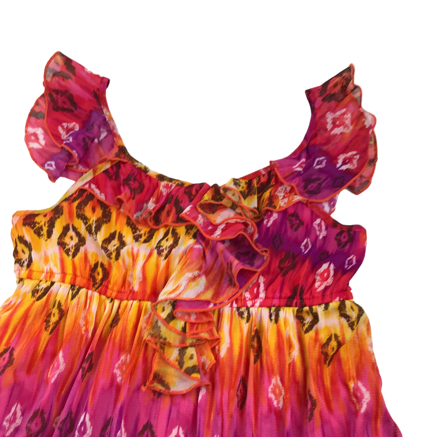 Amy Byer Orange and Purple Pattern Summer Dress Age 12