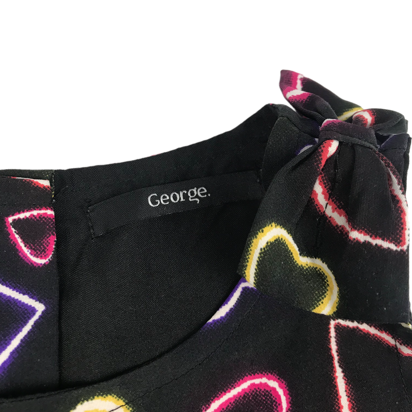 George Black Colourful Love Heart Dress Age 6