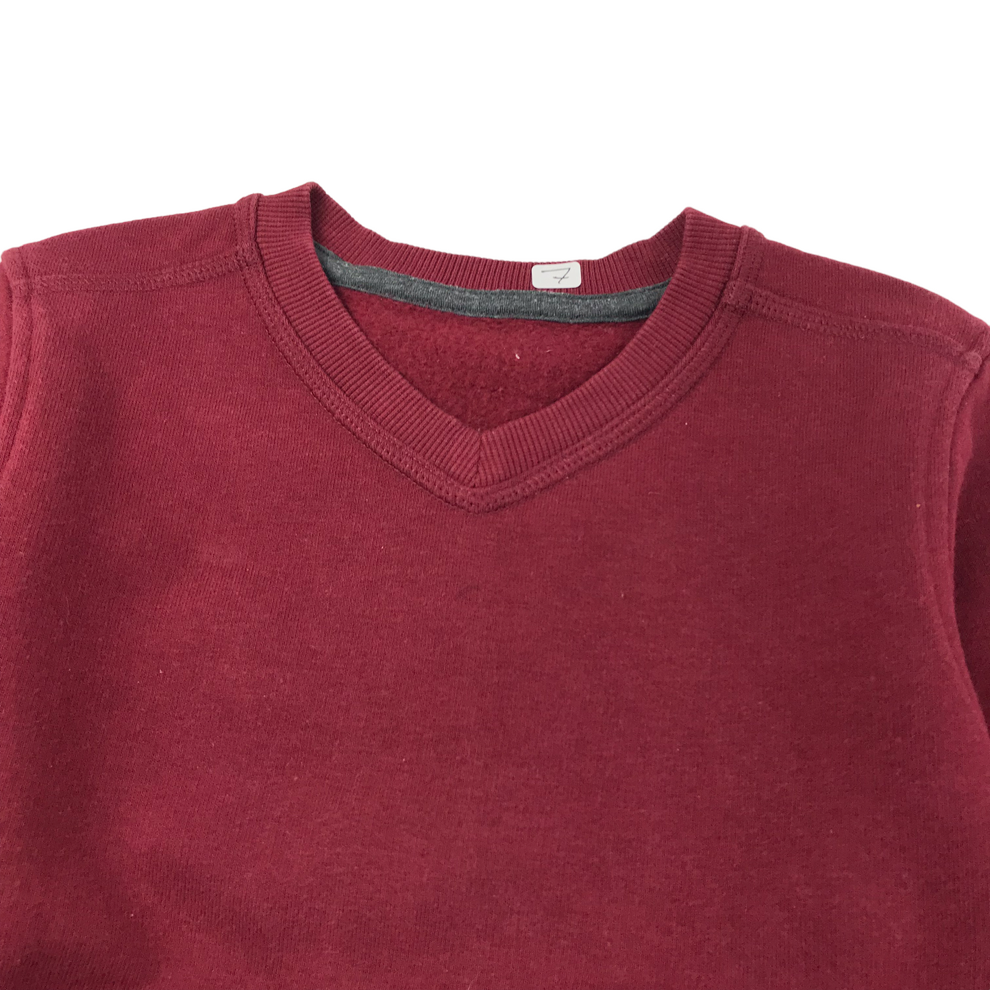 M&S Burgundy V-neck Sweatshirt Age 7