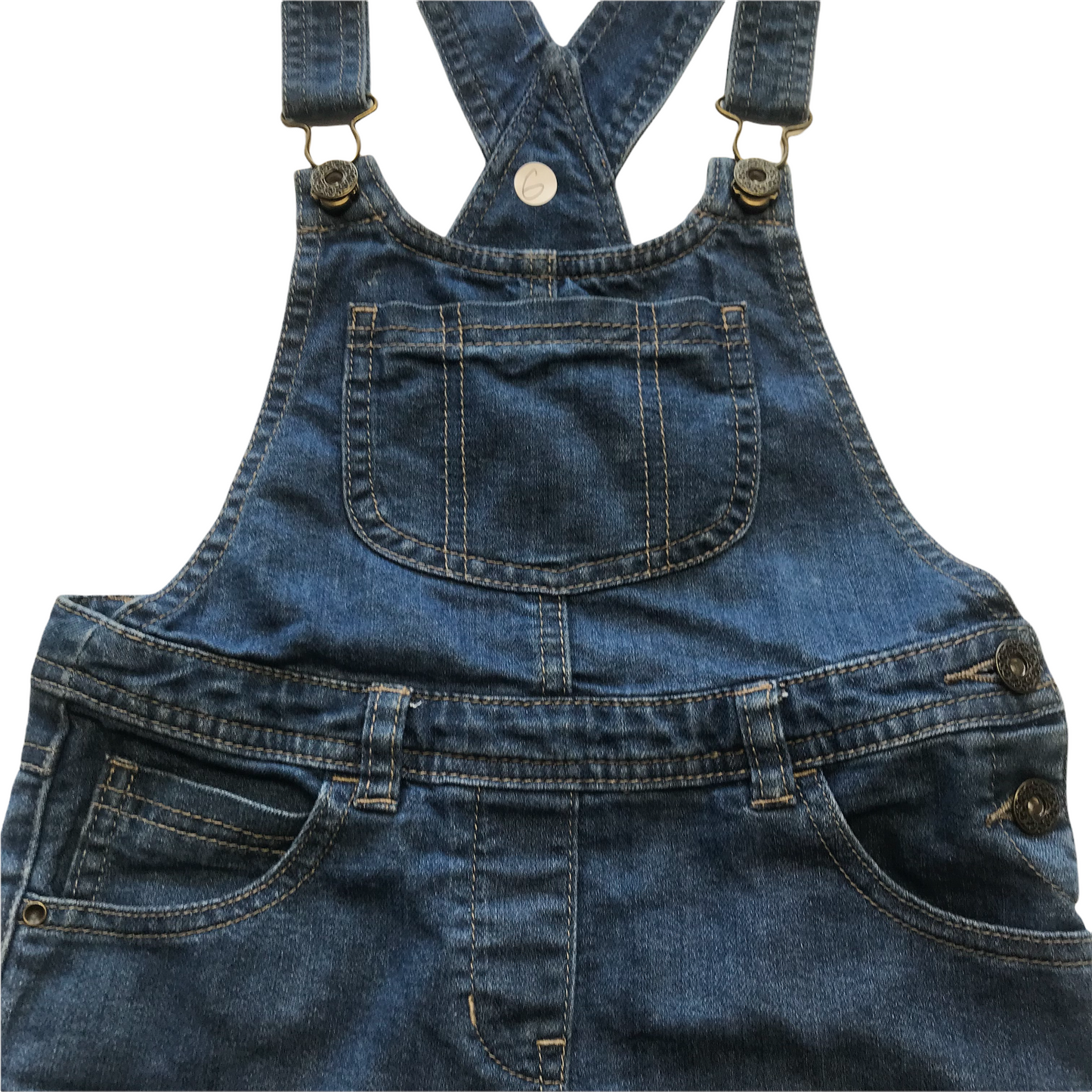 Blue Denim Shorts Dungaree Age 6