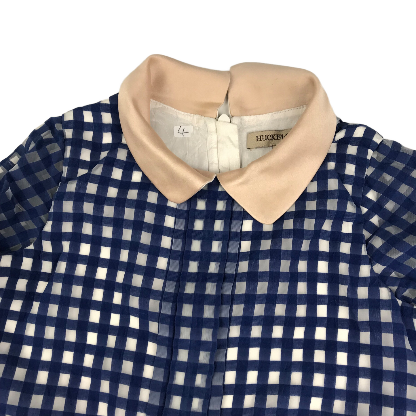 Hucklebones London Navy Checked Shirt Dress Age 4