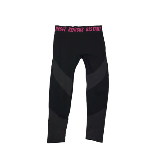 Primark Black Thermal Leggings Age 7