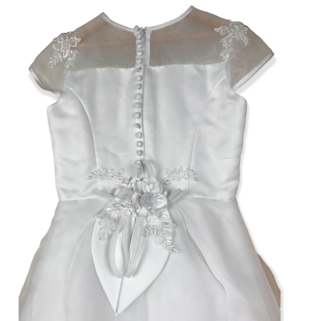 Sarah Louise White Embroidery Detailed Formal Dress Age 10