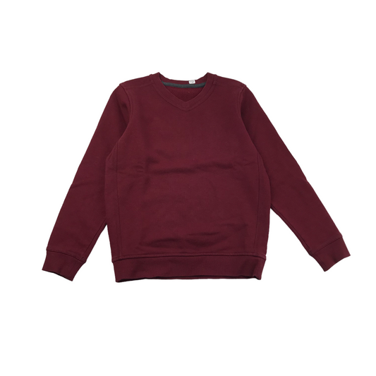 M&S Burgundy V-neck Sweatshirt Age 7