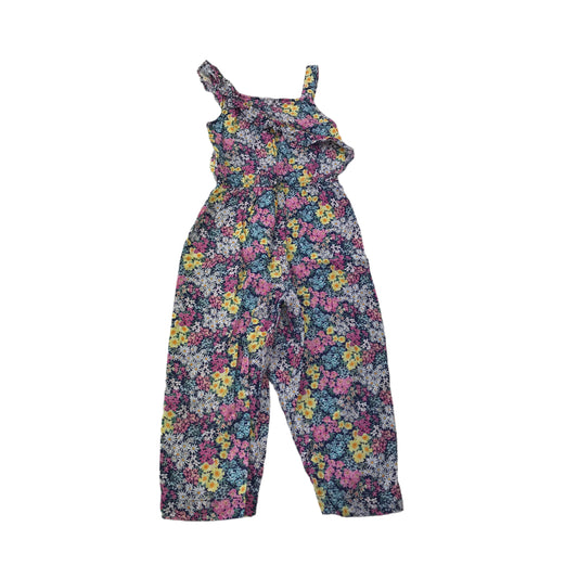 Tu Navy Floral Jumpsuit Age 7