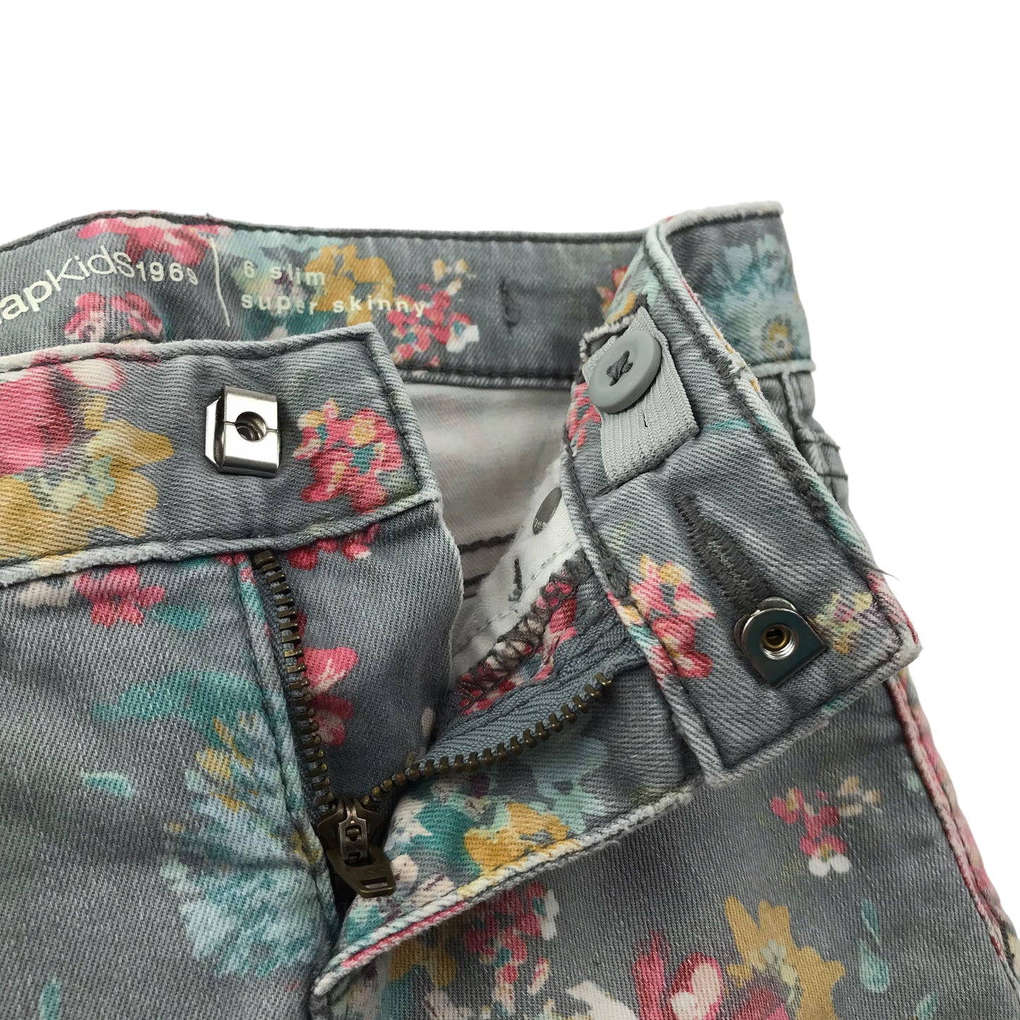 GAP Grey Floral Skinny Jeans Age 6