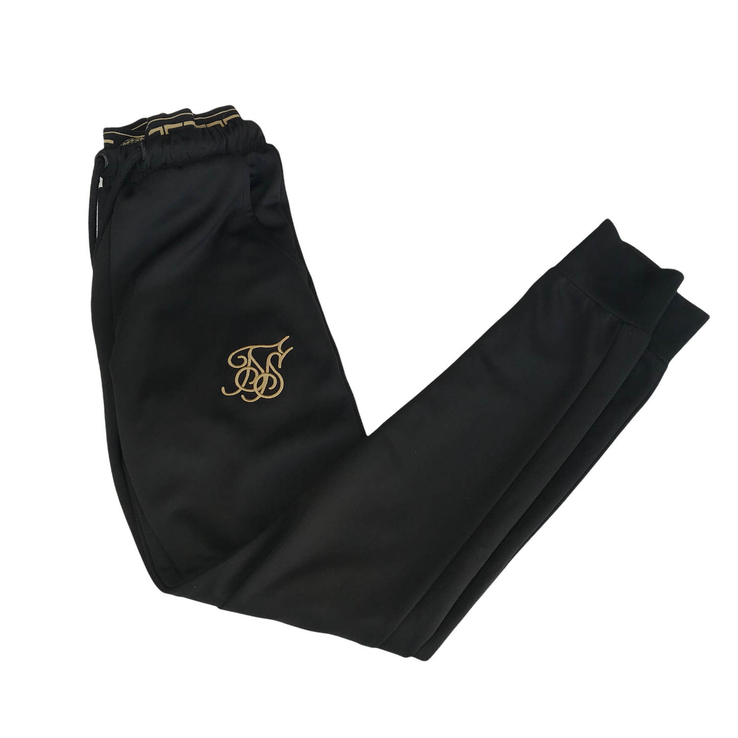 Siksilk Black Tracksuit with Joggers and Cropped Hoodie Age 7-8