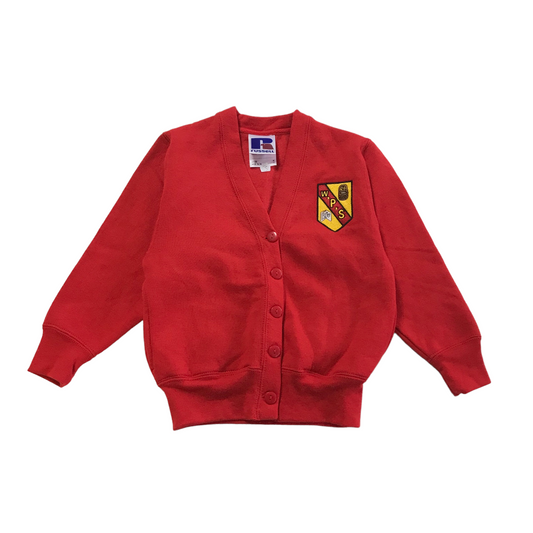 *Wallacewell Primary Red Jersey Cardigan