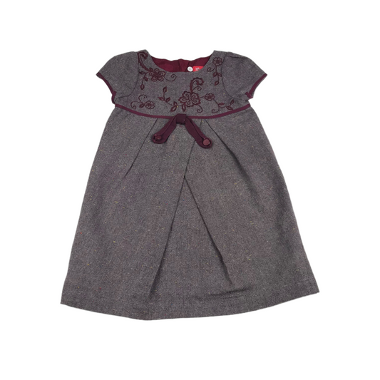 Monsoon Burgundy Knitted style Dress Age 6