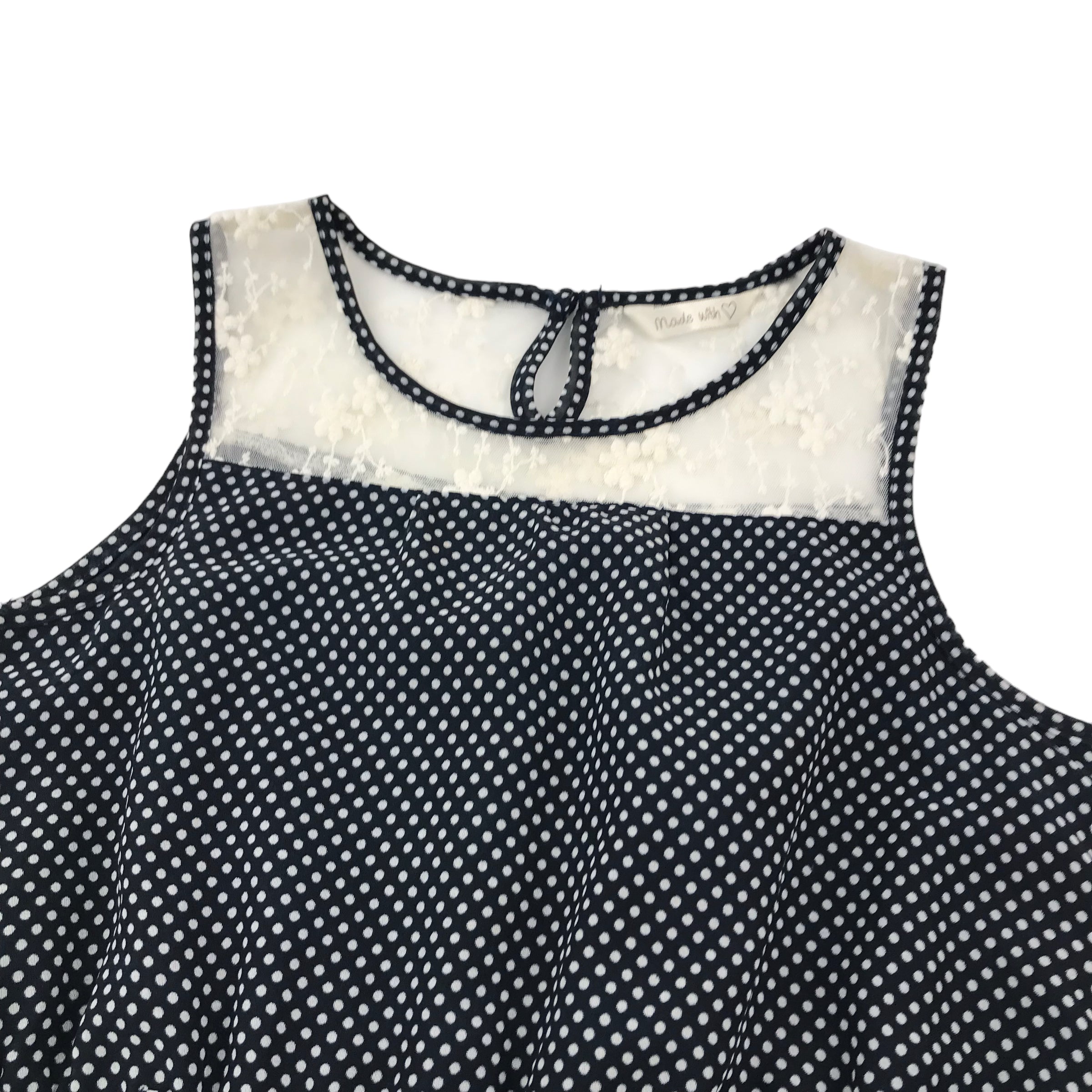 Matalan Navy Blue Polka Dot Dress Age 10 ApparelXchange CIC