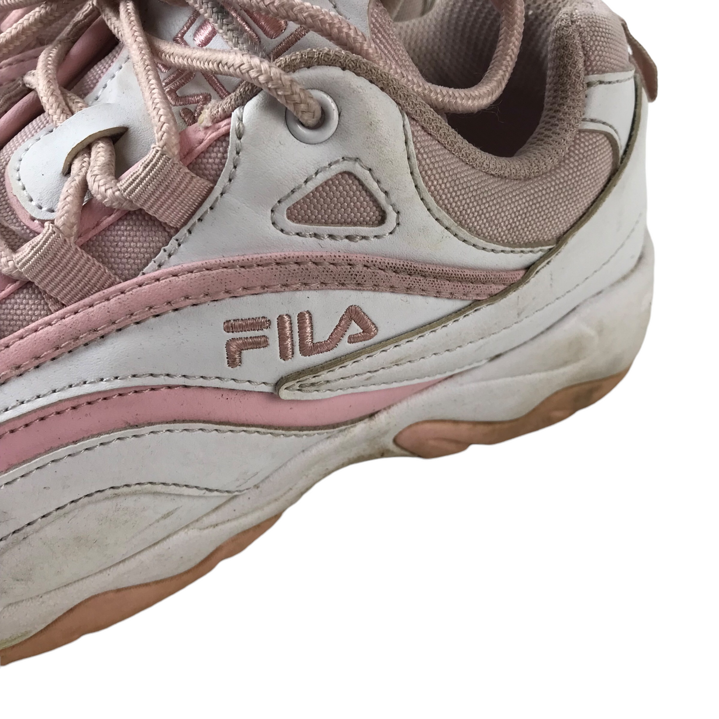 Fila White and Light Pink Trainers Size UK 5