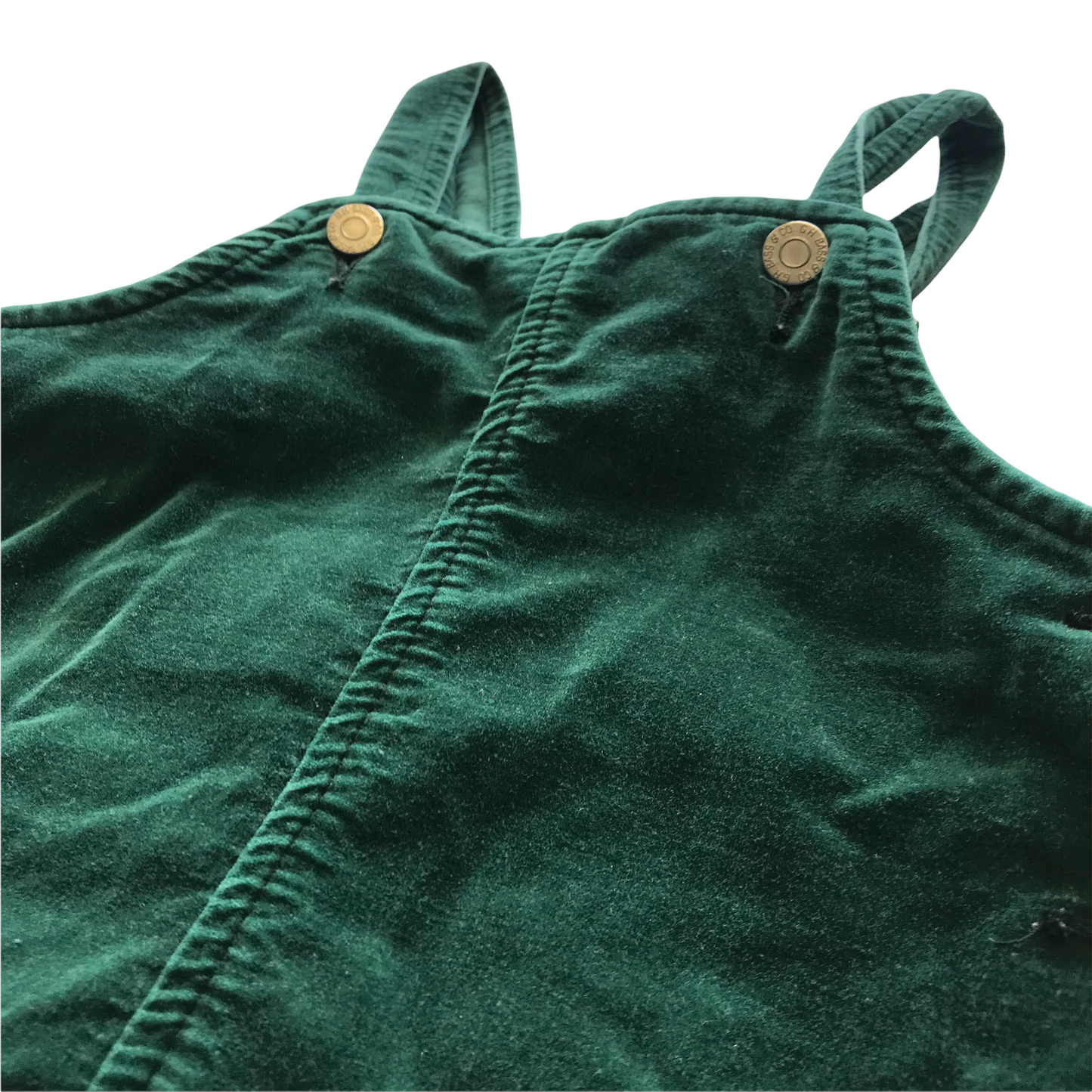 G.H Bass&Co Emerald Green Velvet Dungaree Dress Age 5