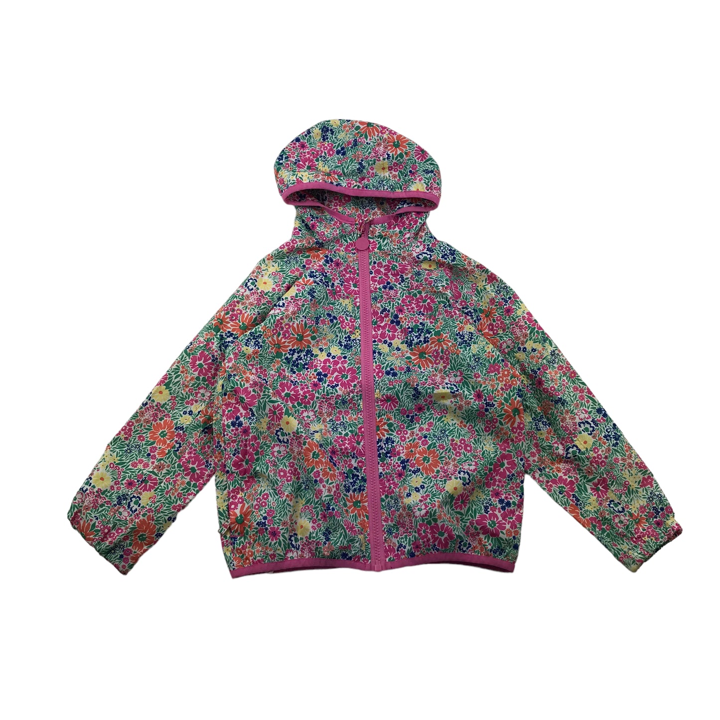 Joules Pink Floral Rain Jacket Age 6