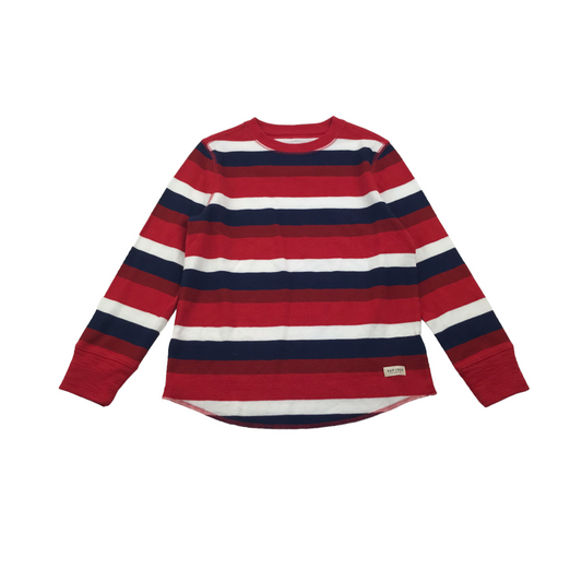 Gap Red and Navy Stripy Long Sleeve T-shirt Age 6