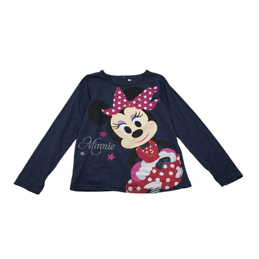 George Navy Blue Glittery Minnie Long Sleeve T-shirt Age 12