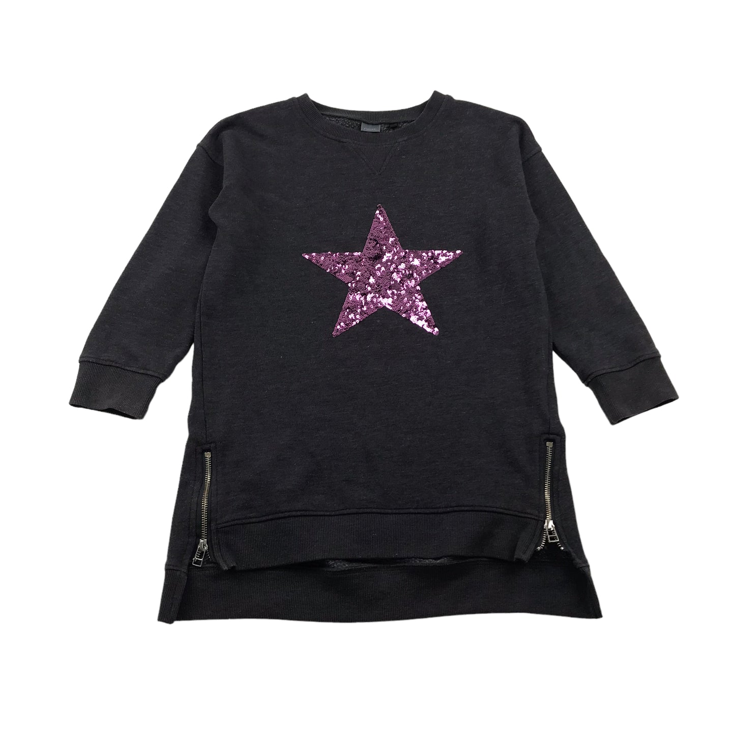 Next Dark Grey Long Sweater with Sequin Star Age 9