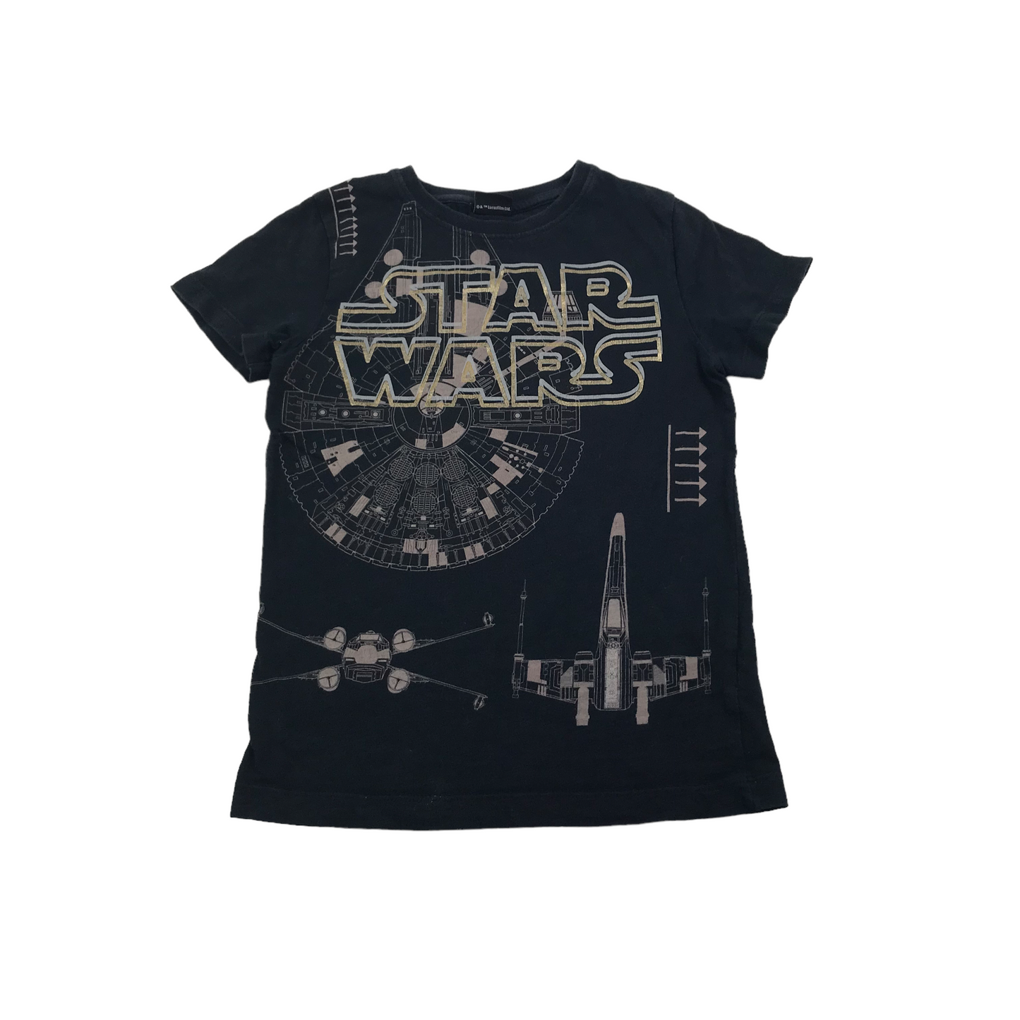 Next Black Star Wars T-shirt Age 7