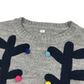 Nutmeg Grey Reindeer Christmas Jumper Age 9
