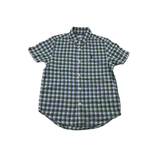 Next Blue and Neon Checked Short Sleeve Shirt Age 6