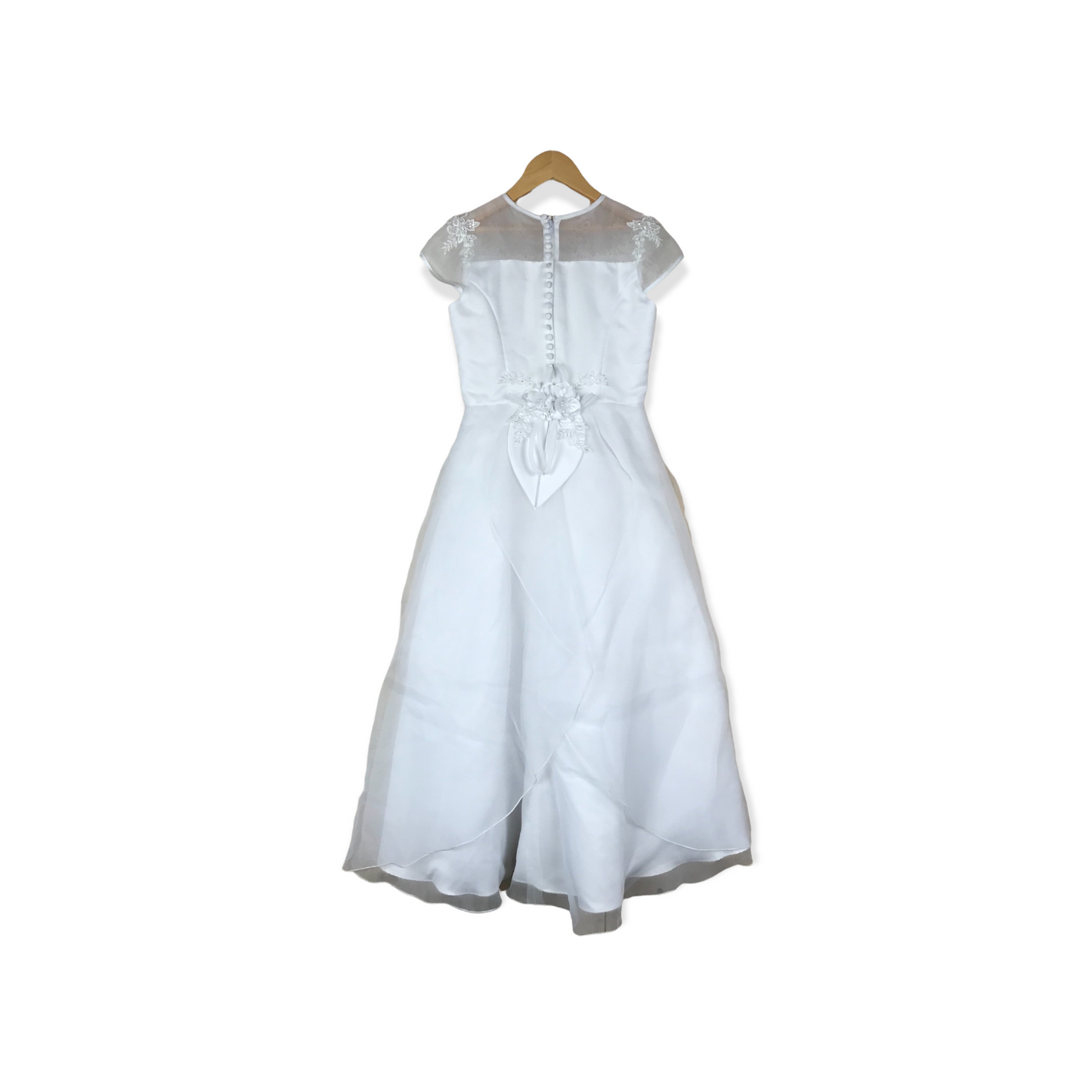Sarah Louise White Embroidery Detailed Formal Dress Age 10
