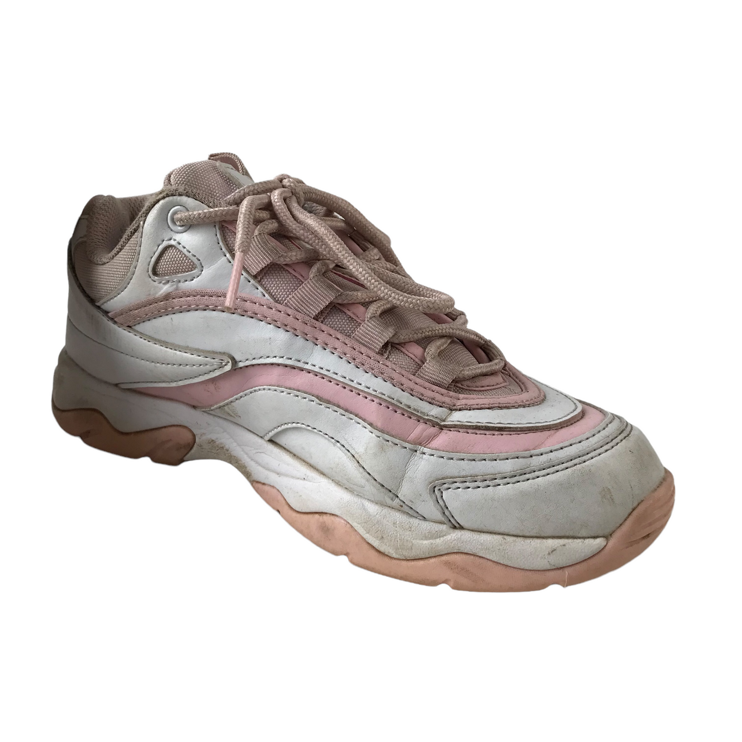 Fila White and Light Pink Trainers Size UK 5