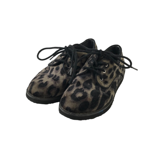 Tu Velvet-like Animal Print Shoes Size UK 13 junior