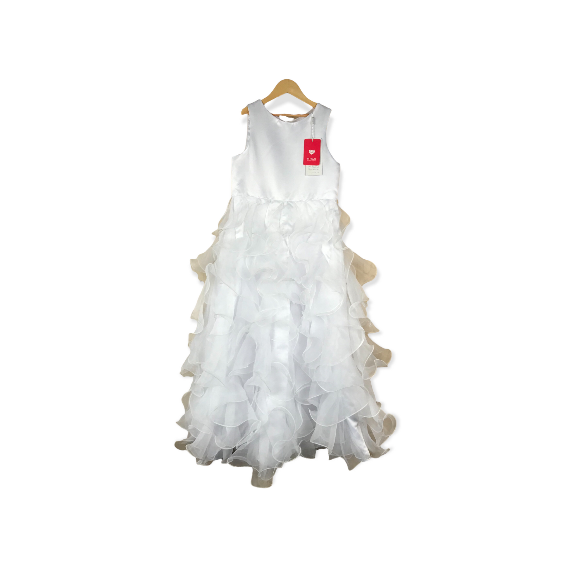 JJ s House White Tulle Layered Formal Dress Age 11