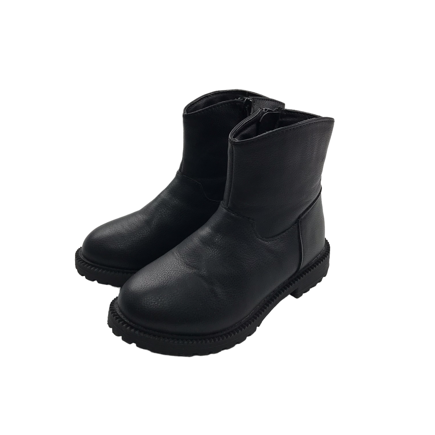 Next Black Leather-like Boots Shoe Size 9 junior