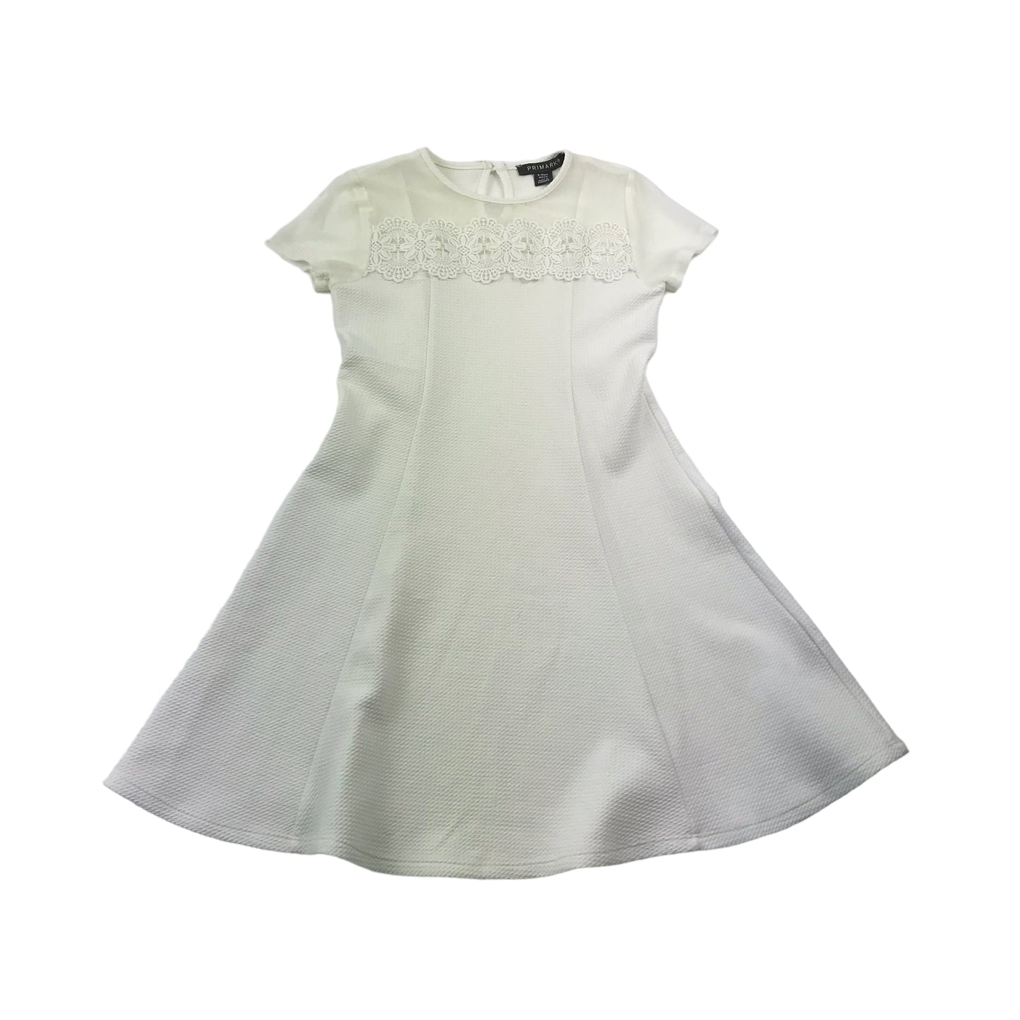 Primark White Lace Detailed Dress Age 9