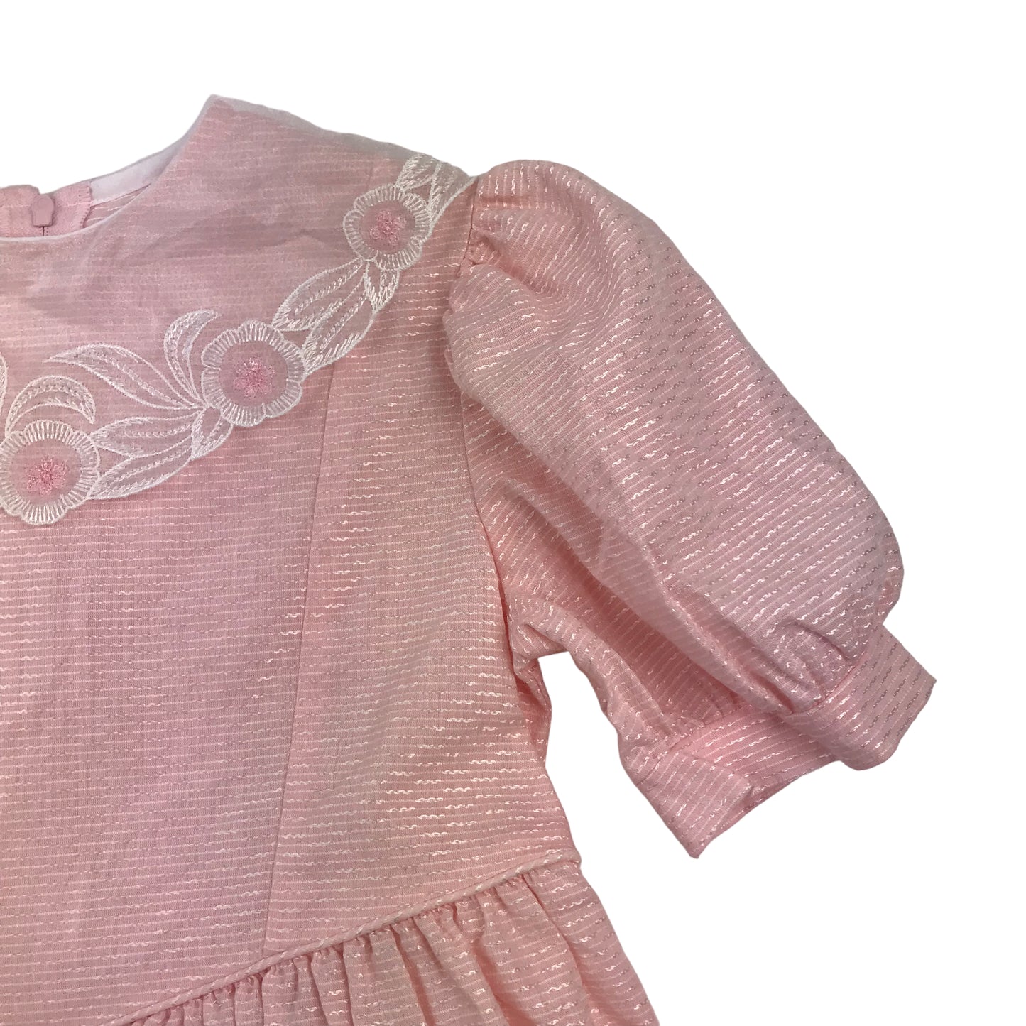 St Michael Pink 80's Puff Sleeve Dress Age 8