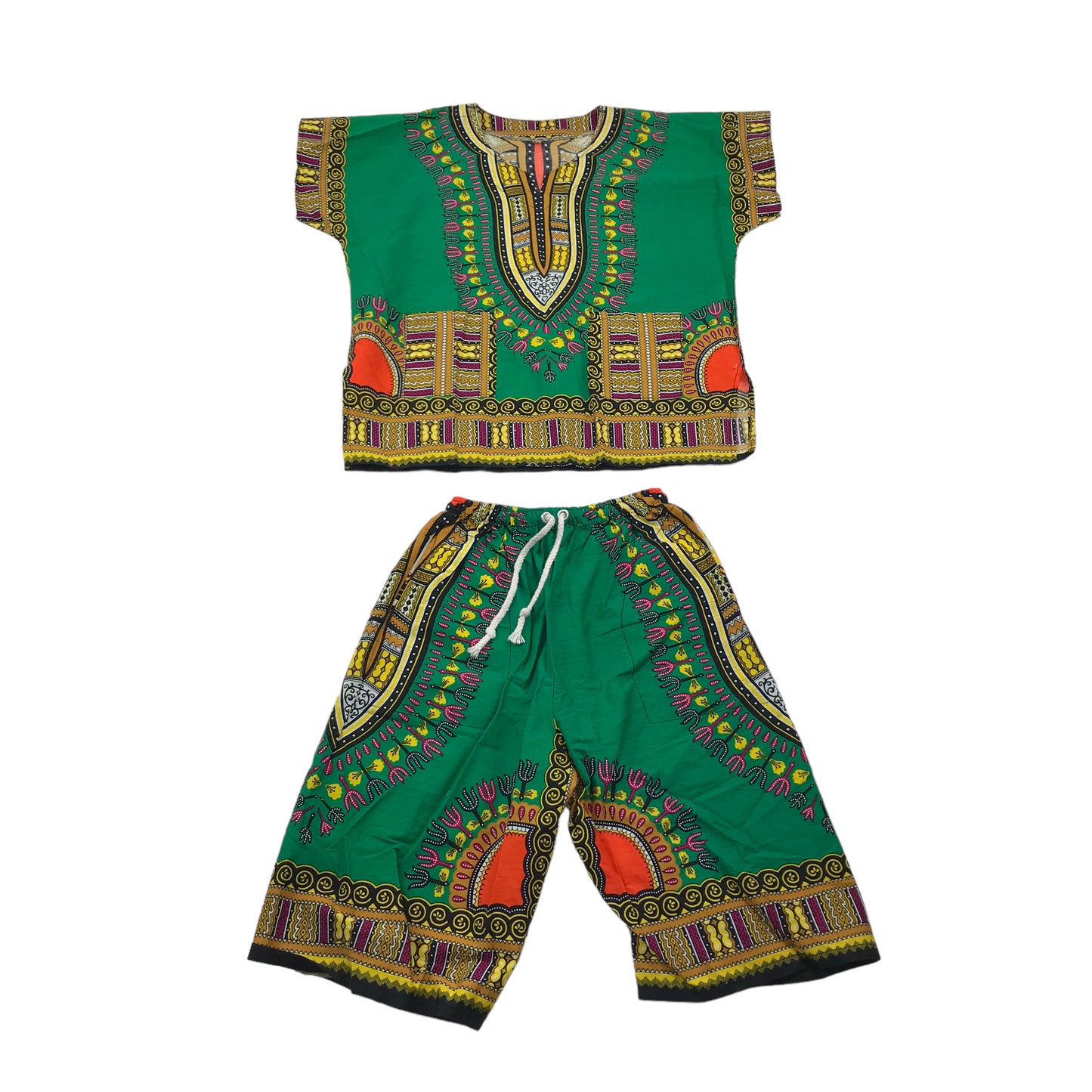 Multicolour Pattern Cotton Blouse and Shorts Set Age 8-9