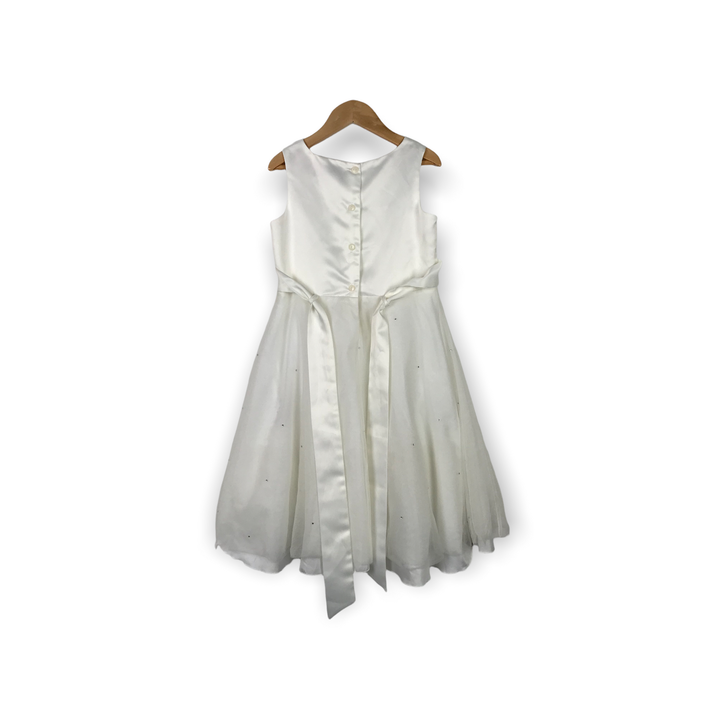 George White Chiffon Style Gem Detail Formal Dress Age 6