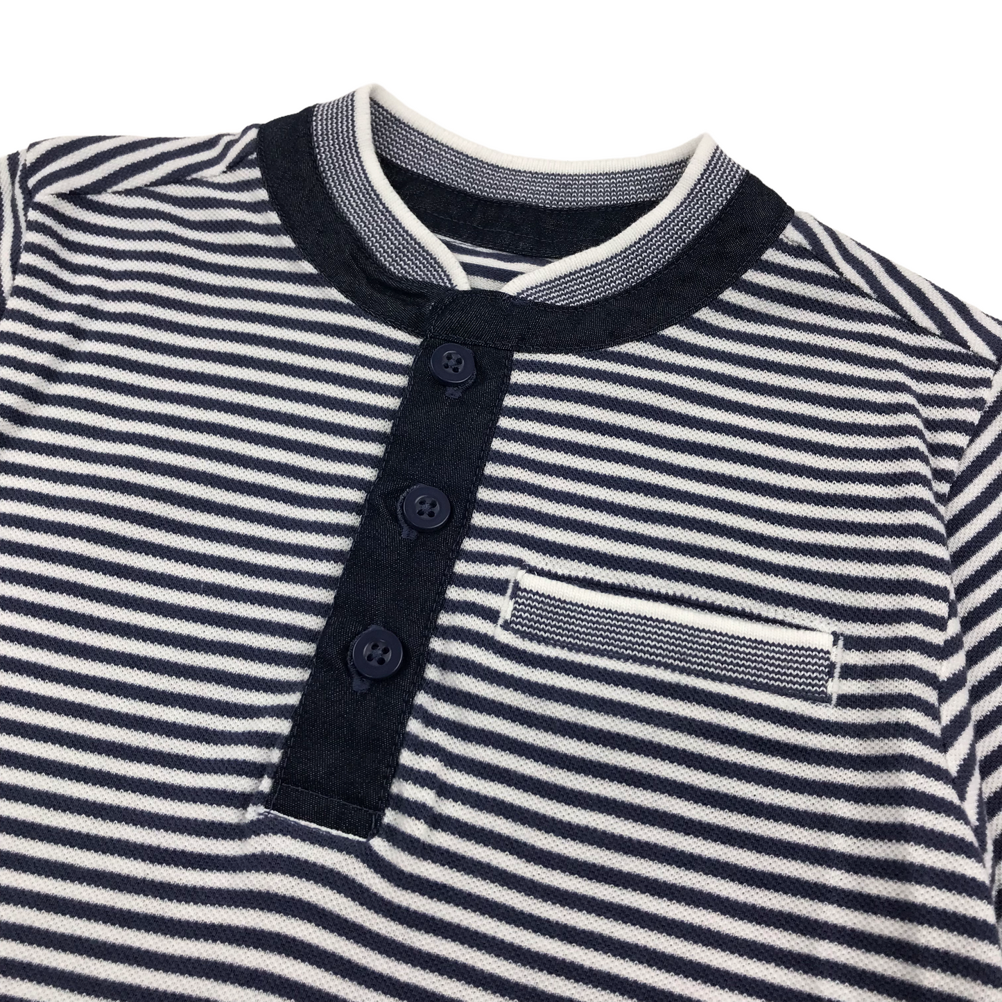 Nutmeg Navy and White Cotton Polo-style T-shirt Set Age 5