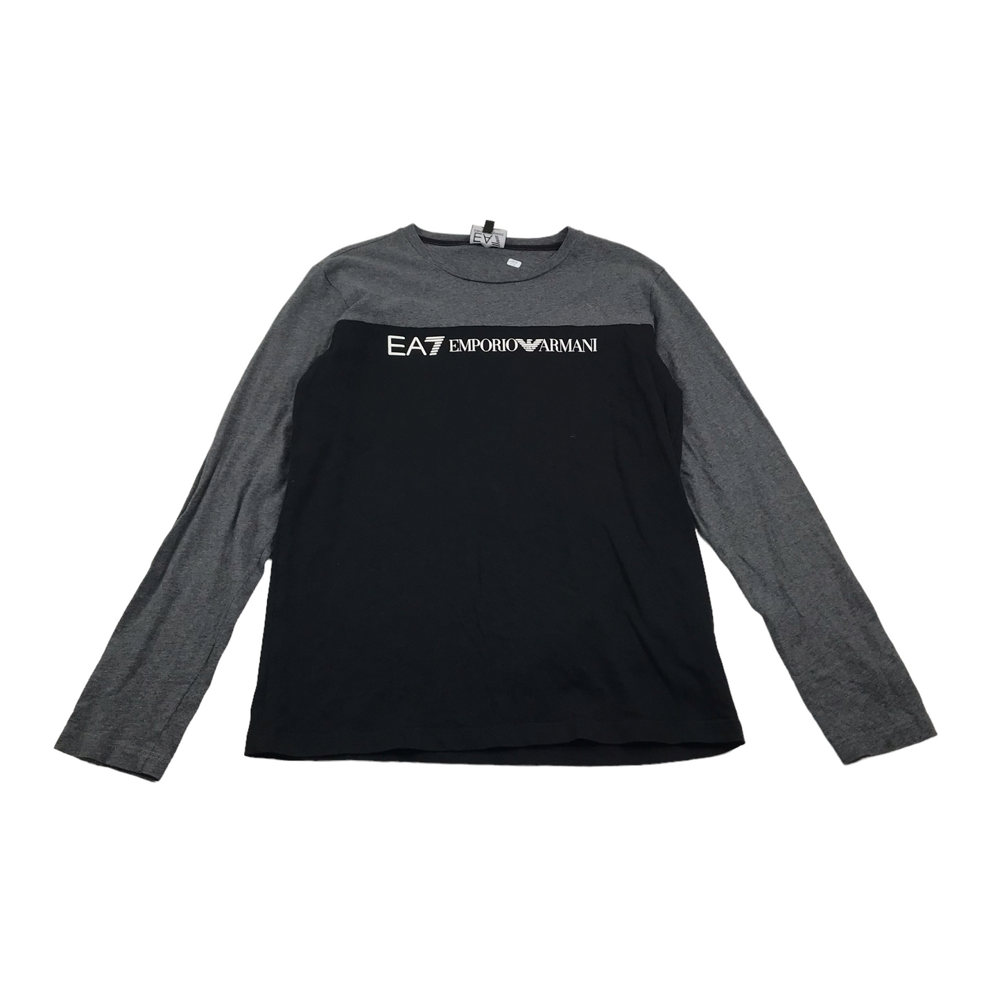 Emporio Armani Black and Grey Long Sleeve T-shirt Age 12-14