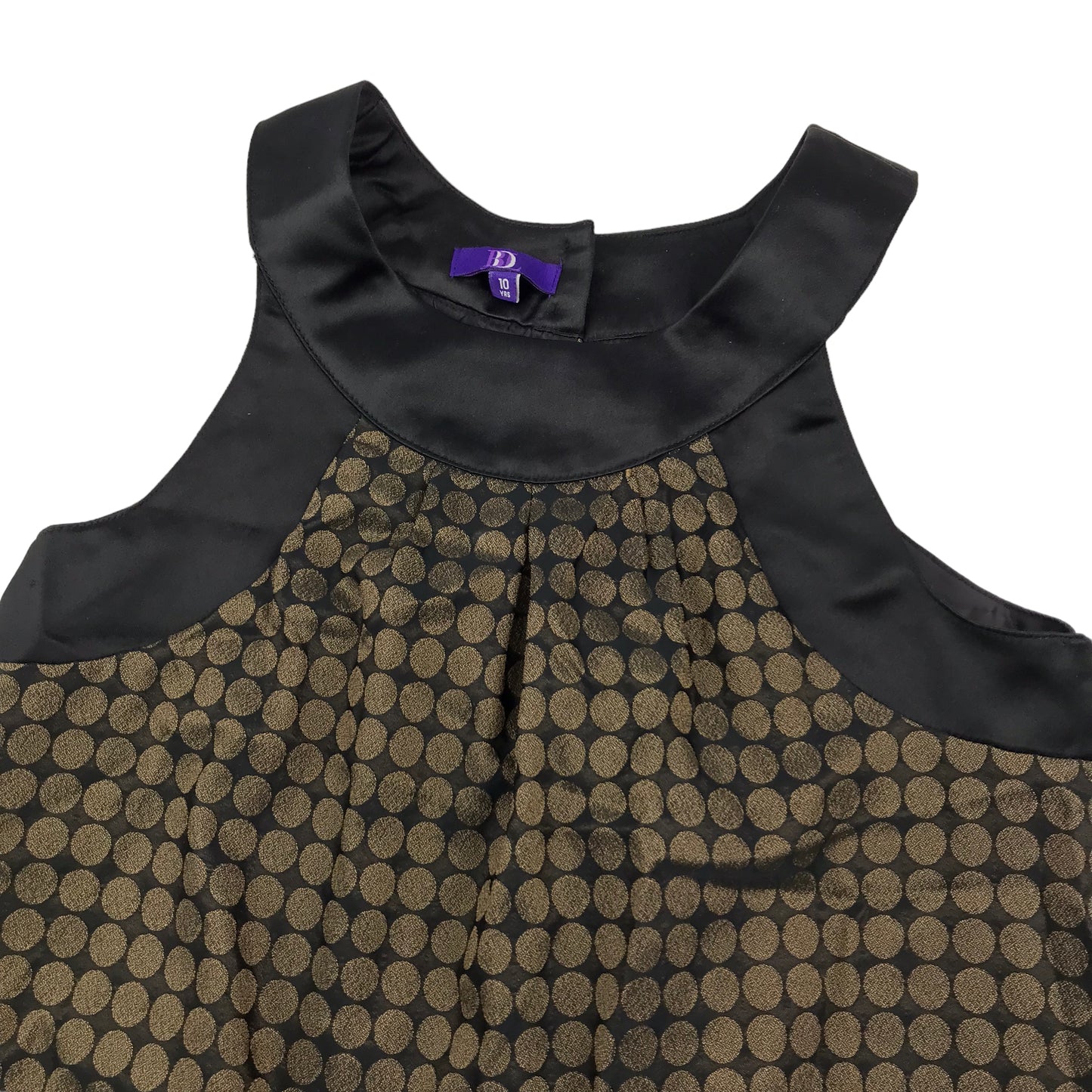 Debenhams Black and Golden A-line Dress Age 10