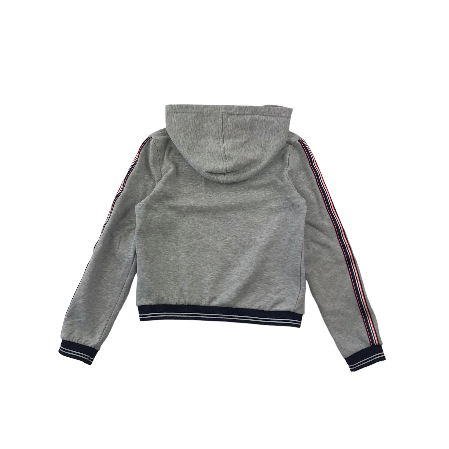 Staccato Grey Plain Striped Arms Hoodie Age 10