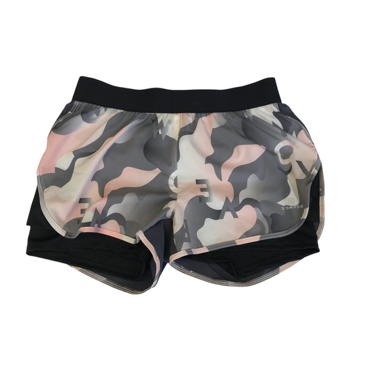 Decathlon Pink and Grey Camo Sport Shorts Age 10