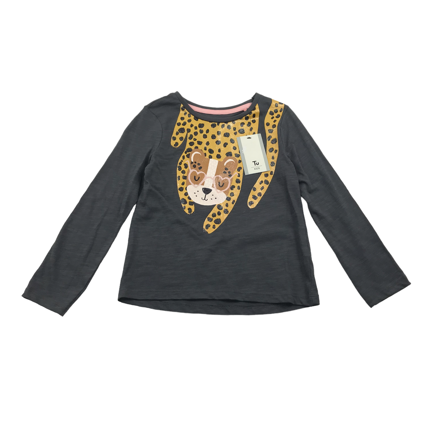 Tu Dark Grey Leopard Long Sleeve T-shirt Age 4