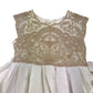 Monsoon White and Golden Lace Detailing Flared Dress Age 4